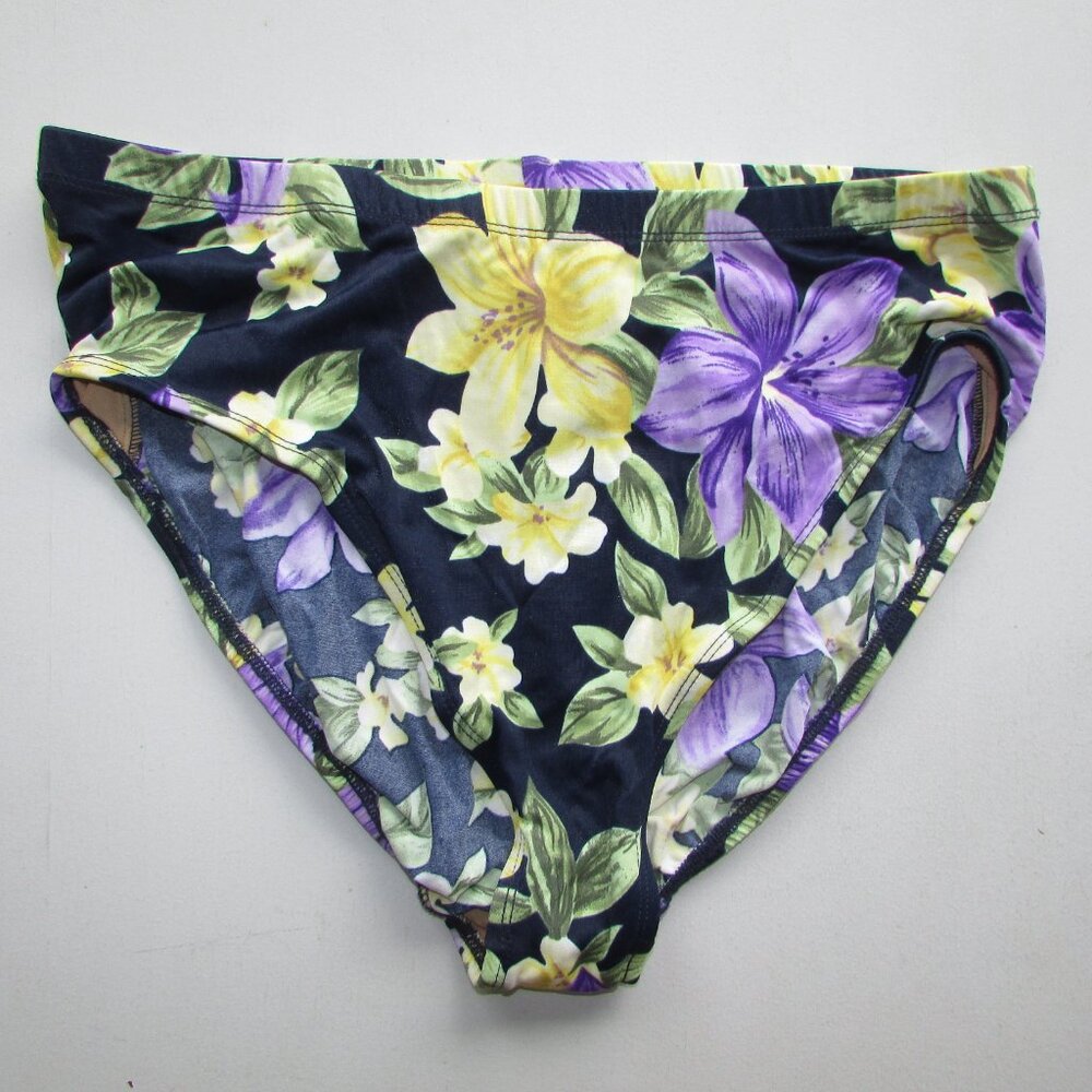 Tropical Floral Purple Bikini Bottoms - 14